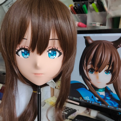 (GLA033)Customize Character'! Female/Girl Resin Full/Half Head With Lock Anime Cosplay Japanese Animego Kigurumi Mask